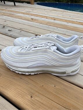 Nike Air Max 97 White Wolf Grey Black Women's Size 12 Sneakers